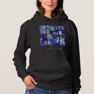 Schneeflocken mit blauem Hintergrund Hoodie