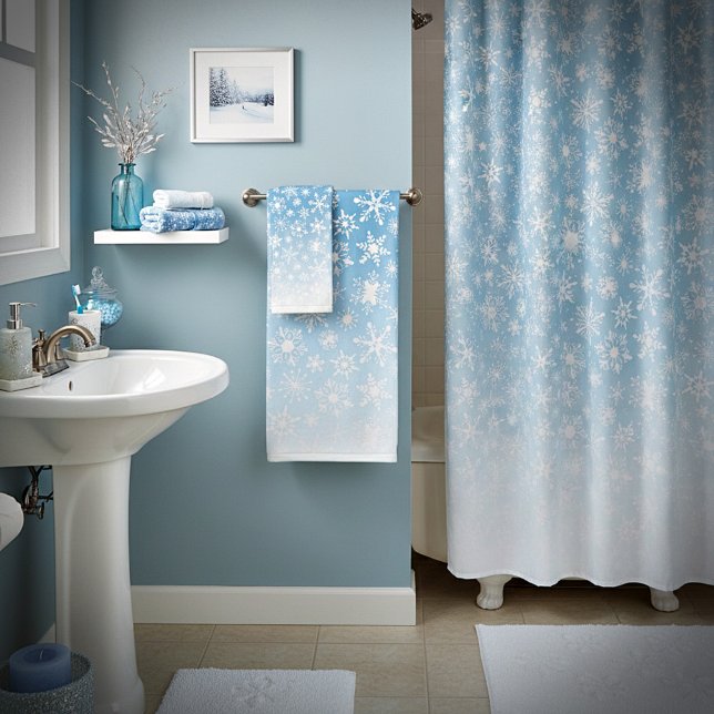 Schneeflocken mit blauer Steigung Badhandtuch Set (Von Creator hochgeladen)