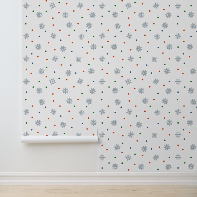 Schneeflocken mit bunten Punkten Tapete (Anwendung)