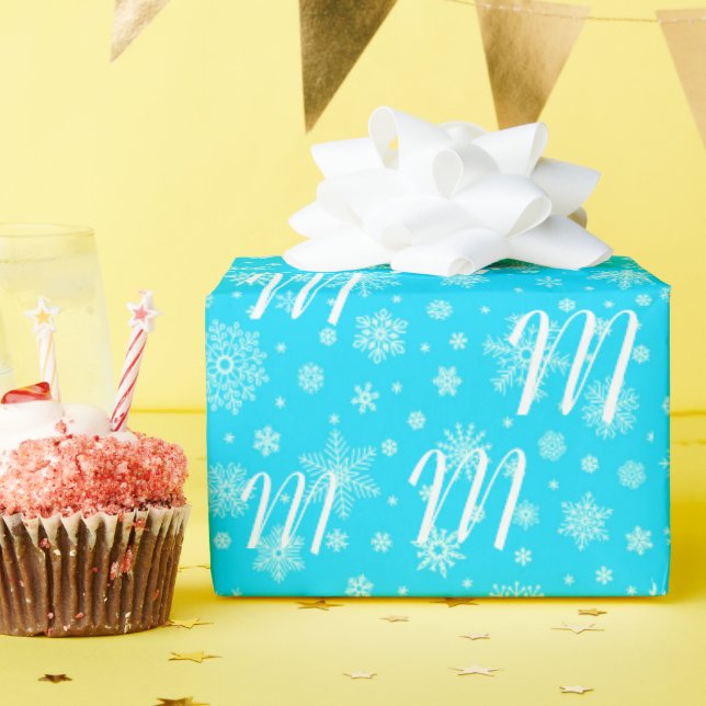 Schneeflocken mit individueller Monografie für Ihr Geschenkpapier (Geburtstagsparty)