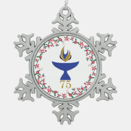 Schneeflocken mit Logos Zinn-Ornament