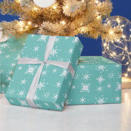 Schneeflocken Mix geometrisches Schleifpapier Geschenkpapier