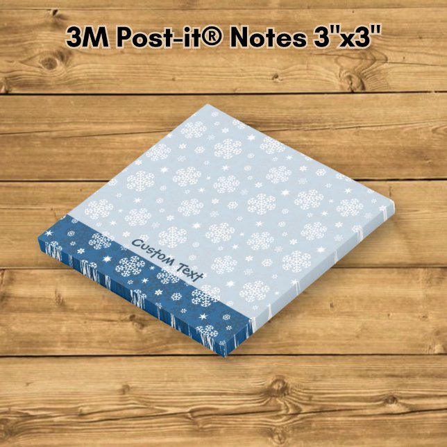 Schneeflocken Muster auf blau Post-it Klebezettel (Von Creator hochgeladen)