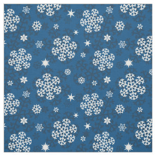 Schneeflocken Muster auf blau Stoff