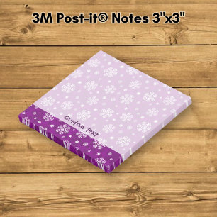 Schneeflocken Muster auf Lila Post-it-Notes Post-it Klebezettel