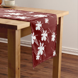 Schneeflocken-Muster burgundy Kurzer Tischläufer