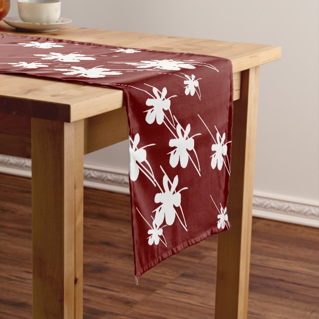 Schneeflocken-Muster burgundy Kurzer Tischläufer (Beispiel)