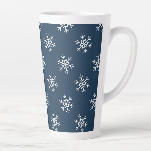 Schneeflocken-Muster Festliche latte Tasse (Rechts)