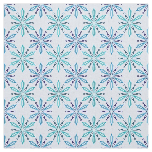 Schneeflocken Muster Icy Winter Colors Stoff (Muster)