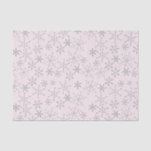 Schneeflocken Muster Rosa und Silber Winterurlaub Seidenpapier
