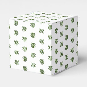 Schneeflocken-Mustergeschenk für den grünen weißen Geschenkschachtel