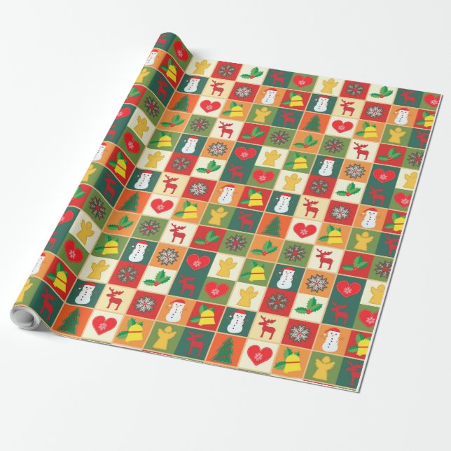 Schneeflocken Musterweihnachtsferien Geschenkpapier (Ungerollt)