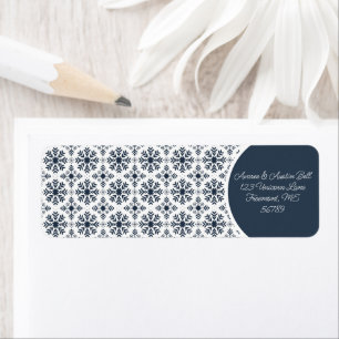 Schneeflocken Navy Blue und White