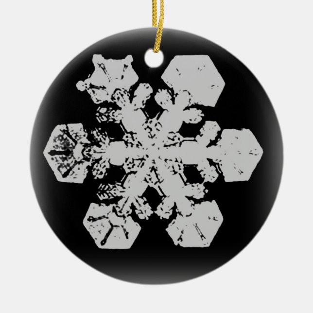 Schneeflocken-Ornament 3 Keramik Ornament (Vorne)