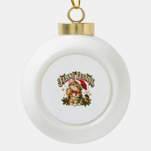 Schneeflocken-Ornament mit Rahmen Keramik Kugel-Ornament