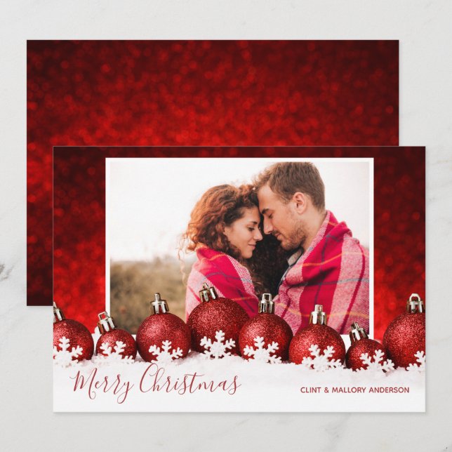 Schneeflocken Ornamente Foto Weihnachten (Vorne/Hinten)