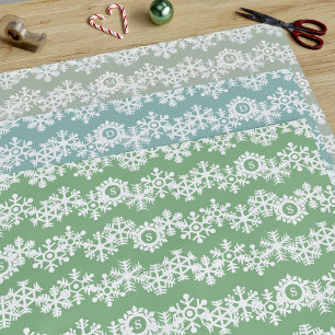 Schneeflocken-Papiertücher für Monogramm-Pastellpa Geschenkpapier Set