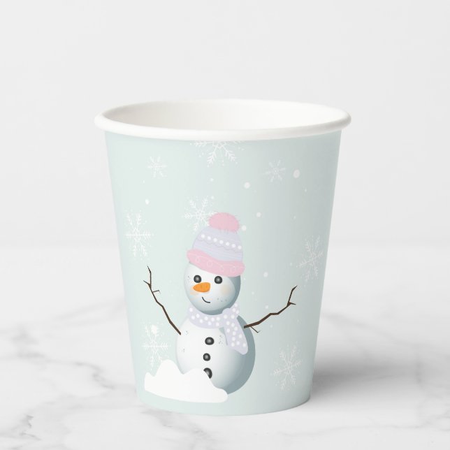 Schneeflocken Pappbecher (Vorderseite)