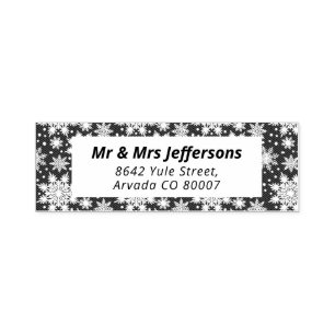 Schneeflocken Pattern Winterurlaub Briefmarke Permastempel
