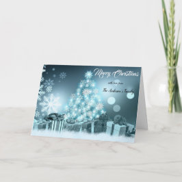 Schneeflocken Pine tree Light Blue Frohe Weihnacht Karte