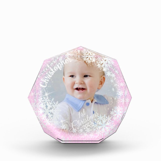 Schneeflocken pink fotoblock (Vorderseite)