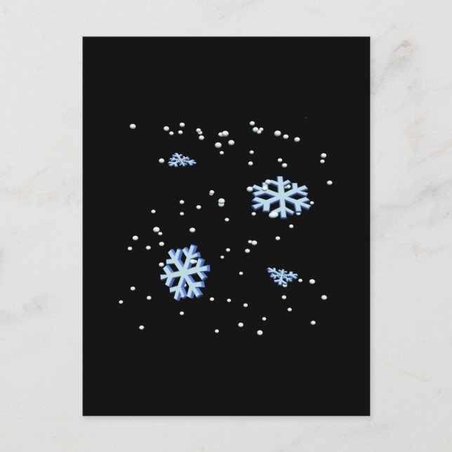 Schneeflocken Postkarte (Vorderseite)