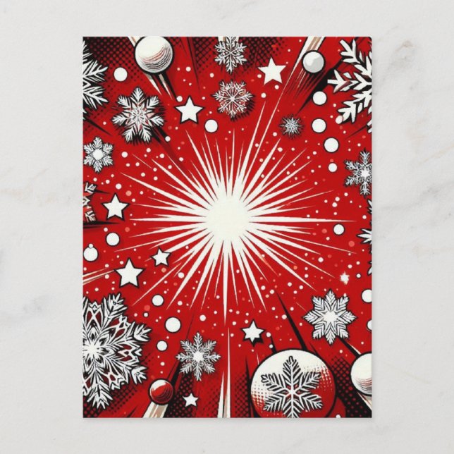 Schneeflocken Postkarte (Vorderseite)