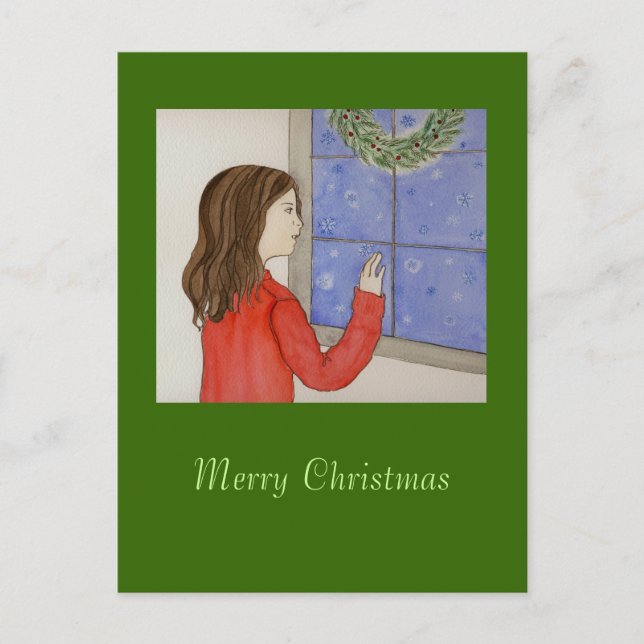 Schneeflocken Postkarte (Vorderseite)