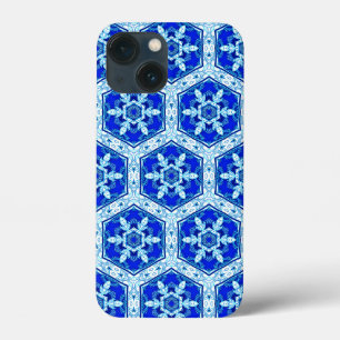 Schneeflocken Quit Pattern - Kobalt Blau und Weiß Case-Mate iPhone Hülle