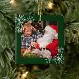 Schneeflocken Rahmen Foto Keramik Ornament