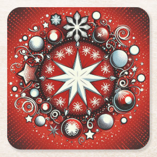 Schneeflocken Rechteckiger Pappuntersetzer