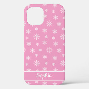 Schneeflocken Rosa Muster personalisierte Bezeichn Case-Mate iPhone Hülle
