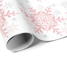 Schneeflocken Rosa Silver Winter Baby Dusche Geschenkpapier