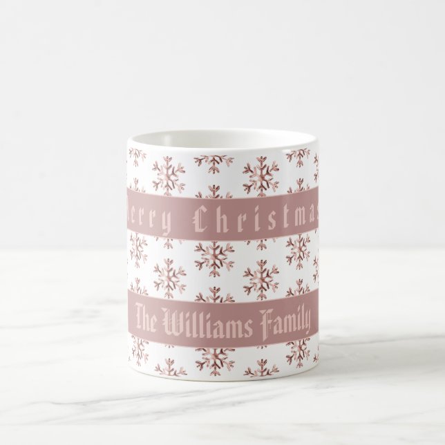 Schneeflocken Rose Gold Snowflake Muster Elegant Kaffeetasse (Mittel)