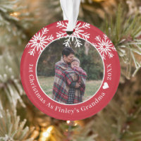 Schneeflocken Rot 1. Weihnachten als Oma-Foto