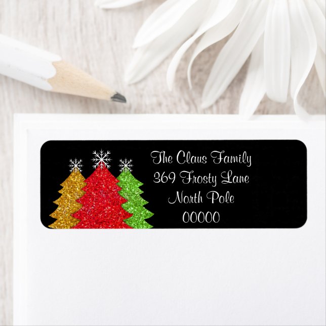 Schneeflocken Rot-Gold-Grün Weihnachtsbaum Schneef (Insitu)