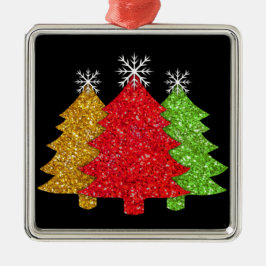Schneeflocken Rot-Gold-Grün Weihnachtsbaum Schneef Ornament Aus Metall