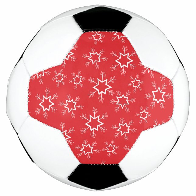 Schneeflocken, rote und weiße Schneeflocken, Schne Fußball (Vorderseite)