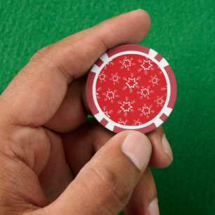 Schneeflocken, rote und weiße Schneeflocken, Schne Pokerchips