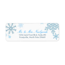 Schneeflocken-Rücksendeadressen-Aufkleber (Malibu 