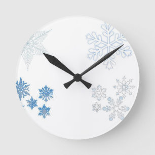 Schneeflocken Runde Wanduhr