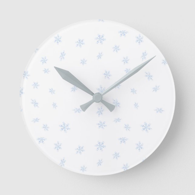 Schneeflocken Runde Wanduhr (Vorderseite)