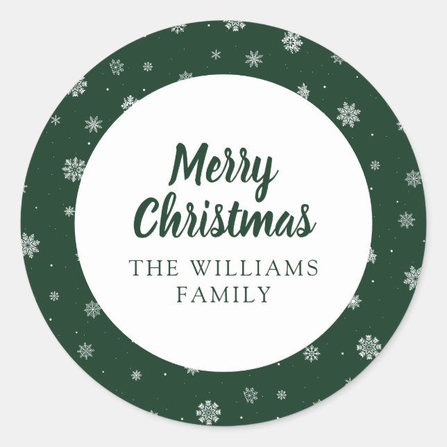 Schneeflocken Runder Aufkleber (Vorderseite)