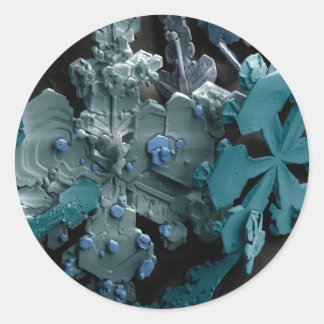 Schneeflocken Runder Aufkleber