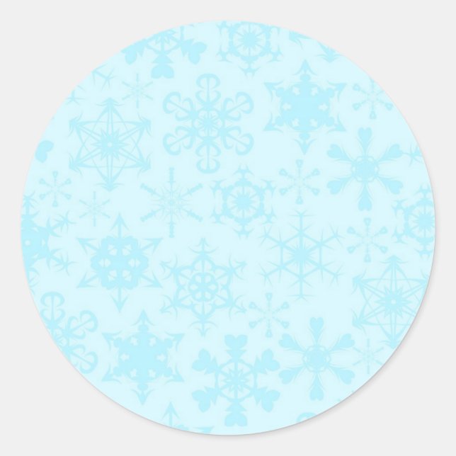Schneeflocken Runder Aufkleber (Vorderseite)