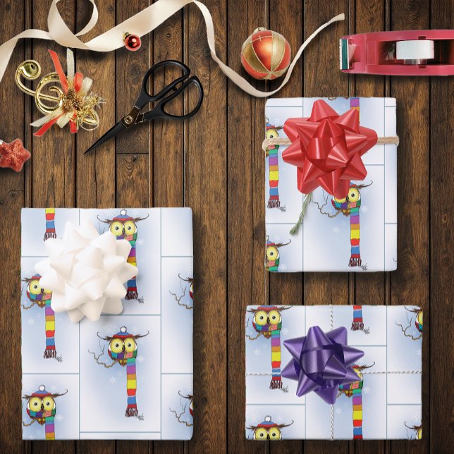 Schneeflocken Scarf Hat Niedlich Geschenkpapier Set (Von Creator hochgeladen)