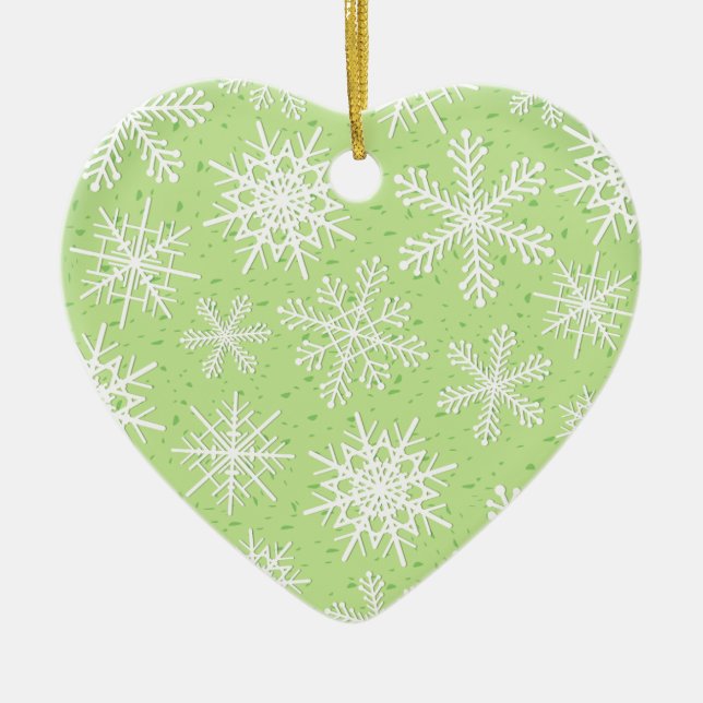 Schneeflocken, Schmuck Keramikornament (Vorne)