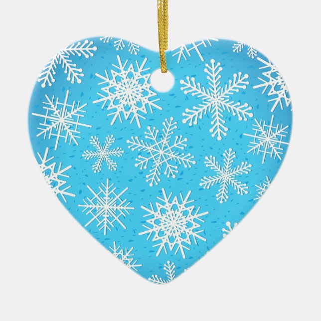 Schneeflocken, Schmuck Keramikornament (Vorne)