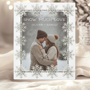 Schneeflocken-Schnee-viel-Liebe-Geschenk für ihn/s Fotoplatte