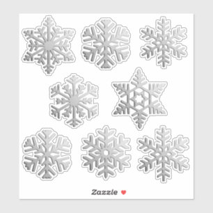 Schneeflocken / Schneeflocken in Imitaten Aufkleber